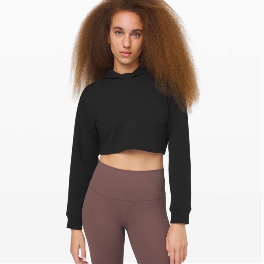 Lululemon All Yours Cropped Hoodie EUC 4 Black